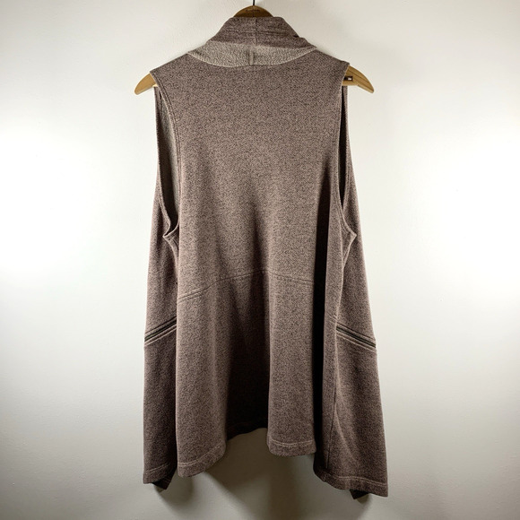 Chalet et Ceci Women Open Front Sleeveless Cardigan Sz L Lagenlook Boho Knit USA - Picture 4 of 12